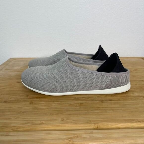 Mahabis Summer Slippers 7.5 Gray Slip On Wool Lining Comfort Minimal House Mules - Picture 10 of 11
